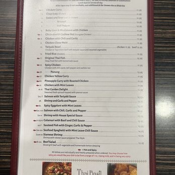 Thai Basil - Menu - Thai Near Me - Fullerton, California