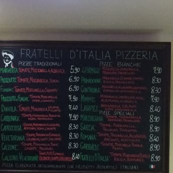 Fratelli d'Italia - Carta de pizzas. Complicado decidirse!! - Italian Near Me - Madrid, M