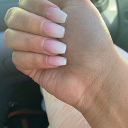 A white and pink ombré