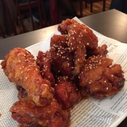 Korean fried chicken with sweet chilli sauce