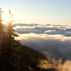 Mount Ellinor - Looking east as the sun's rising