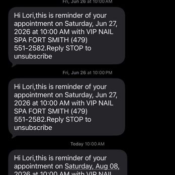 VIP Nails Spa - Screenshot of where my appointment was confirmed - Nail Salons Near Me - Fort Smith, Arkansas VIP Nails Spa - Screenshot of where my appointment was confirmed - Nail Salons Near Me - Fort Smith, Arkansas