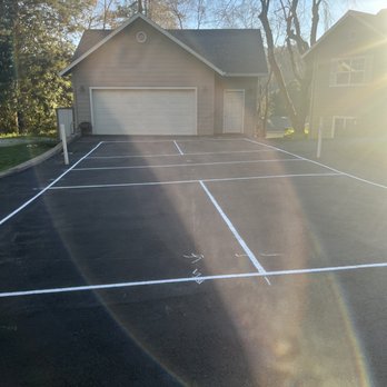Bayside Paving - After (before the net installed) Extra white marks are the original chalk lines. Very happy! - Masonry/Concrete Near Me - Dixon , California
