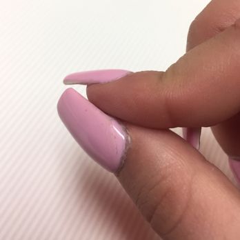 Kayla Nails - Strange peeling effect on the corner of the nail, you can also see the clear gel top coat is crusting over the cuticles. - Nail Salons Near Me - San Jose, California Kayla Nails - Strange peeling effect on the corner of the nail, you can also see the clear gel top coat is crusting over the cuticles. - Nail Salons Near Me - San Jose, California
