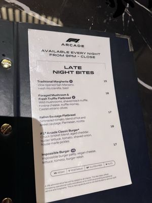 Menu photo 1 F1 Arcade Boston, MA