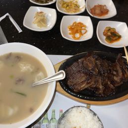 Big L.A galbi and Duk mandoo gook (dumpling soup) Big L.A galbi and Duk mandoo gook (dumpling soup)