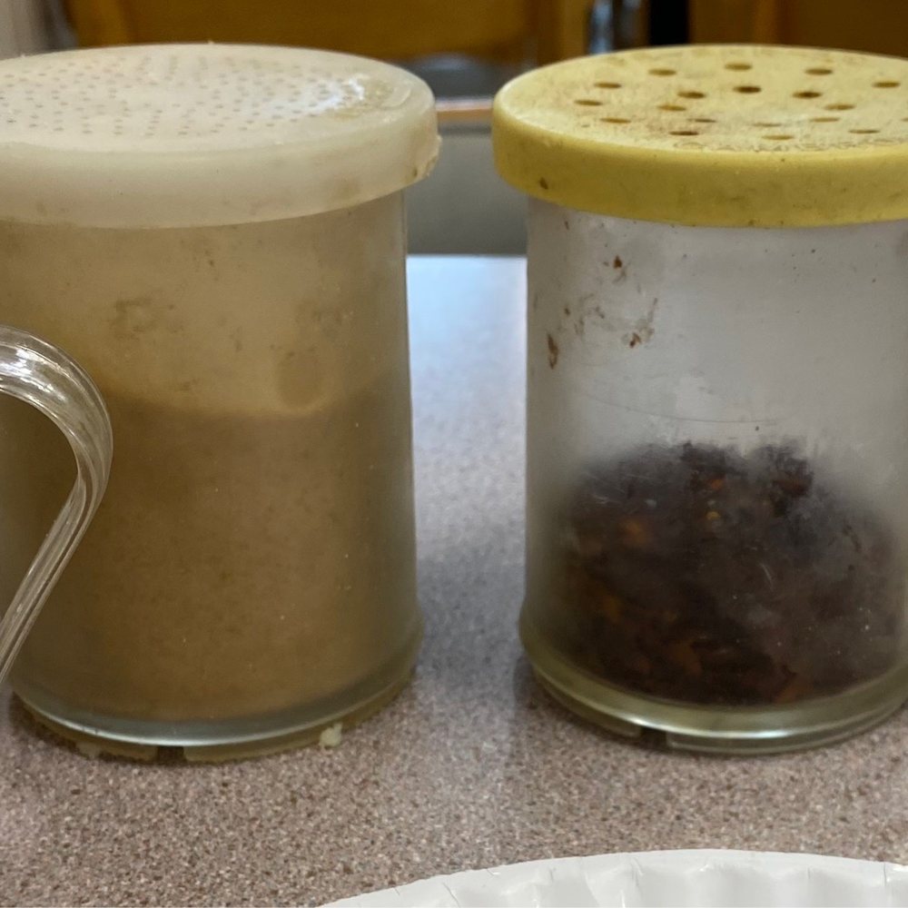 Garlic shaker filthy and caked Garlic shaker filthy and caked