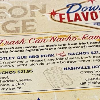 Downtown Flavortown - "Yo Gotta Try" Trash Can Nachos, as indicated on menu. - Arcades Near Me - Pigeon Forge, Tennessee