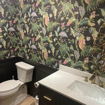 Valentina Wallpaper - Powder room - Wallpapering Near Me Valentina Wallpaper - Powder room - Wallpapering Near Me