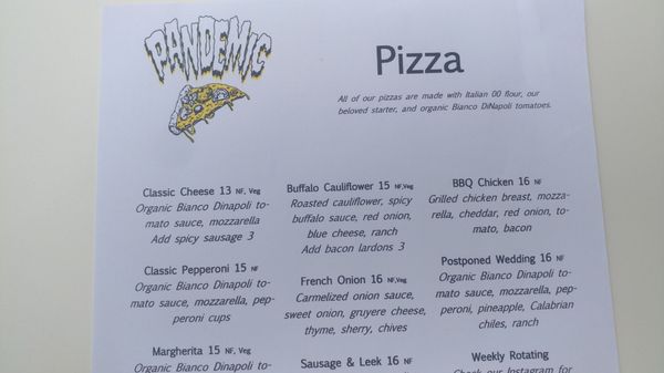 Menu photo 2 Pandemic Pizza San Diego, CA Menu photo 2 Pandemic Pizza San Diego, CA