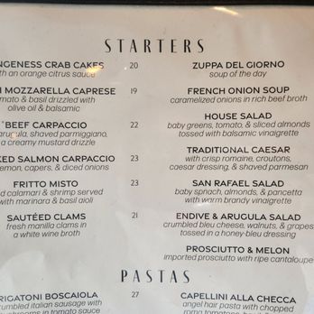 Stoney Point Restaurant - Menu as of 4/22/25 - Italian Near Me - Pasadena, California