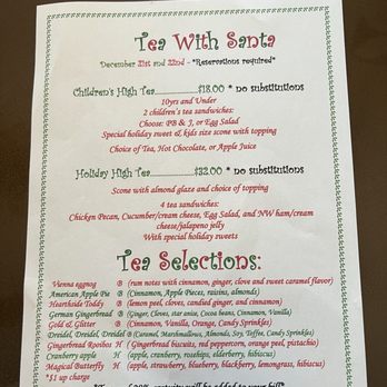 Attic Secrets Tea Room - Menu - Coffee & Tea Near Me - Marysville, Washington