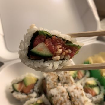 Sushi Raku - lil Spicy Tun with cucumber - Japanese Near Me - Tamarac, Florida Sushi Raku - lil Spicy Tun with cucumber - Japanese Near Me - Tamarac, Florida