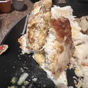 Biscuit & Hogs - The chicken with the biscuit. Is this real chicken!!!? - New American Near Me - Meridian, Idaho