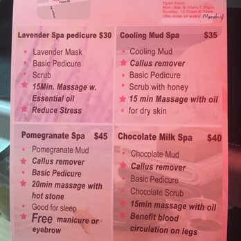 Sincere Nails - Pedicure menu! - Nail Salons Near Me - Massapequa, New York Sincere Nails - Pedicure menu! - Nail Salons Near Me - Massapequa, New York