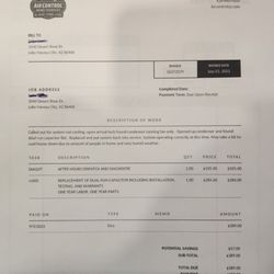 Pitzer's One Hour Air Conditioning & Heating - As you could see in the description it was a simple capacitor that was changed within 10 minutes.