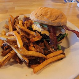 Burger of the day, apple bacon burger Burger of the day, apple bacon burger