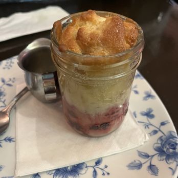 Café Bohème - Pudding au chomeur. With berries. AMAZING. Everyone around us ordered one after we did. - Cafes Near Me - Tadoussac, Quebec Café Bohème - Pudding au chomeur. With berries. AMAZING. Everyone around us ordered one after we did. - Cafes Near Me - Tadoussac, Quebec