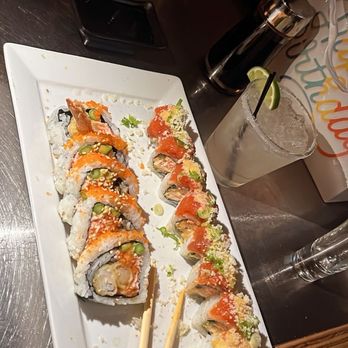 Rock-n-Sake Bar & Sushi - Rock-N-Roll (L) & Voodoo Queen Roll (R) - Sushi Bars Near Me - Baton Rouge, Louisiana