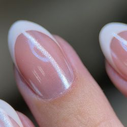 Your Nail Angel - Hard Gel Overlay with Classic French +Chrome