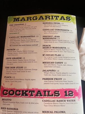 Menu photo 5 Cadillac Bar Houston, TX