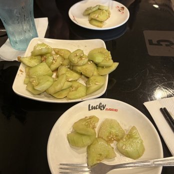 Lucky Noodle - Sweet & Sour Cucumber appetizers to snack on before our entrees arrived :) ! - Asian Fusion Near Me - San Antonio, Texas Lucky Noodle - Sweet & Sour Cucumber appetizers to snack on before our entrees arrived :) ! - Asian Fusion Near Me - San Antonio, Texas
