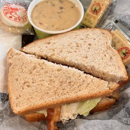 My holy jalapeño chick bacon BLT with poblano soup!!