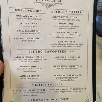 Viola’s Bar & Bistro - Menu - French Near Me - Monrovia, California Viola’s Bar & Bistro - Menu - French Near Me - Monrovia, California