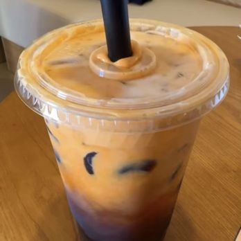 Temp & Time - Thai iced tea with boba and grass jelly, 50% sweet. - Desserts Near Me - Menlo Park, California Temp & Time - Thai iced tea with boba and grass jelly, 50% sweet. - Desserts Near Me - Menlo Park, California