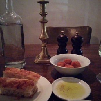 Cafe Murano - Bread, wine and truffle arancini. - Italian Near Me - London, XGL