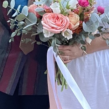 Sammy's Flowers - The bouquet in action at our wedding ceremony! - Florists Near Me - Portland, Oregon