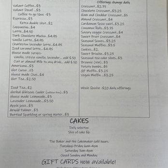 The Baker and The Cakemaker - Menu - Coffee & Tea Near Me - Auburn, California