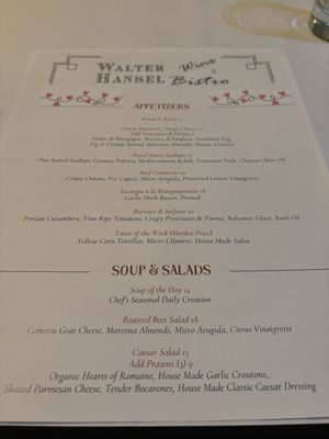 Menu photo 7 Walter Hansel Wine & Bistro Santa Rosa, CA Menu photo 7 Walter Hansel Wine & Bistro Santa Rosa, CA
