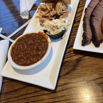 Mookie's BBQ - Beans cole slaw and pulled chicken sandwich - Barbeque Near Me - Great Falls, Virginia
