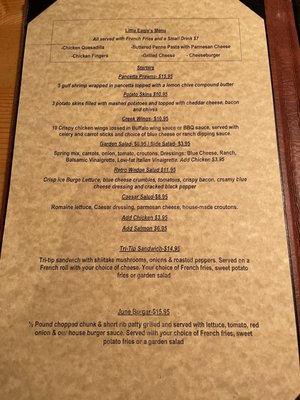 Menu photo 1 Eagle's Landing Restaurant June Lake, CA Menu photo 1 Eagle's Landing Restaurant June Lake, CA