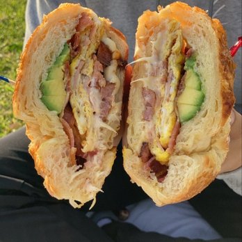 Donut Time Cafe - The #10: Croissant Sandwich with Egg, Cheese, Bacon, Sausage - Donuts Near Me - Northridge, California Donut Time Cafe - The #10: Croissant Sandwich with Egg, Cheese, Bacon, Sausage - Donuts Near Me - Northridge, California