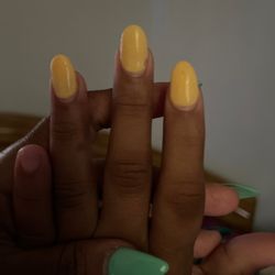 Chan & Bay Nail Spa - My daughter's nails - this is after 1 week. Look at the paint job. The entire nail was not painted!
