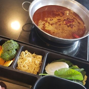 Slice Shabu - Ordered the szechuan broth with pork belly. Food was good and ramen was okay - Japanese Near Me - Fullerton, California Slice Shabu - Ordered the szechuan broth with pork belly. Food was good and ramen was okay - Japanese Near Me - Fullerton, California