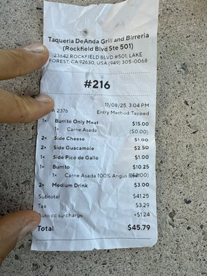 Menu photo 1 Taqueria De Anda-Grill Lake Forest, CA