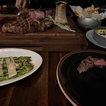 Doris Metropolitan - Porterhouse, asparagus, truffle fries, and msabbaha - Steakhouses Near Me - Houston, Texas Doris Metropolitan - Porterhouse, asparagus, truffle fries, and msabbaha - Steakhouses Near Me - Houston, Texas