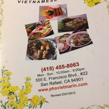 Pho Viet - menu - Vietnamese Near Me - San Rafael, California Pho Viet - menu - Vietnamese Near Me - San Rafael, California