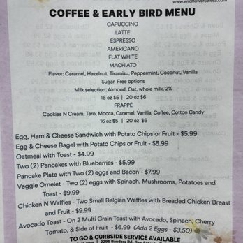 Wildflower Cafe - Coffee menu - Mexican Near Me - San Antonio, Texas Wildflower Cafe - Coffee menu - Mexican Near Me - San Antonio, Texas