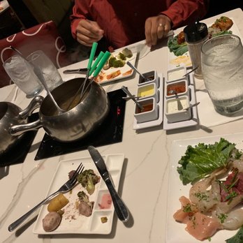 The Melting Pot - Filet mignon, Brasa chicken, pacific white shrimp, teriyaki sirloin and veggies - Fondue Near Me - Pittsburgh, Pennsylvania The Melting Pot - Filet mignon, Brasa chicken, pacific white shrimp, teriyaki sirloin and veggies - Fondue Near Me - Pittsburgh, Pennsylvania