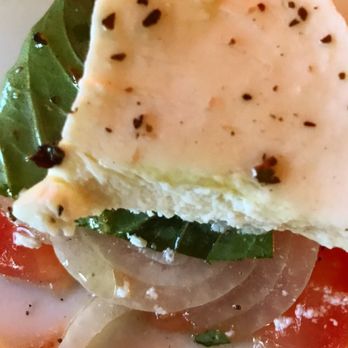 Assaggio Italian Restaurant - Again...couldn't wait to dive in...Caprese salad close up. Great flavor - Italian Near Me - Brawley, California