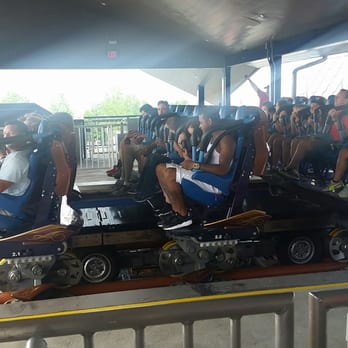 Valravn - You can clearly see the 8-across seating configuration. Getting stuck in the "bitch seats" sucks, and you have no say in the matter. - Amusement Parks Near Me - Sandusky, Ohio