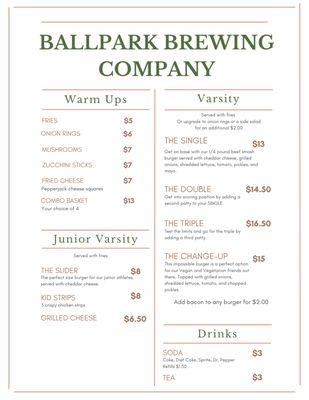 Menu photo 3 Ballpark Brewing Company Bisbee, AZ Menu photo 3 Ballpark Brewing Company Bisbee, AZ