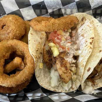 The Grille at Trident Marina - Spicy Tacos with Grouper & onion Rings - American Near Me - Crane Hill, Alabama The Grille at Trident Marina - Spicy Tacos with Grouper & onion Rings - American Near Me - Crane Hill, Alabama