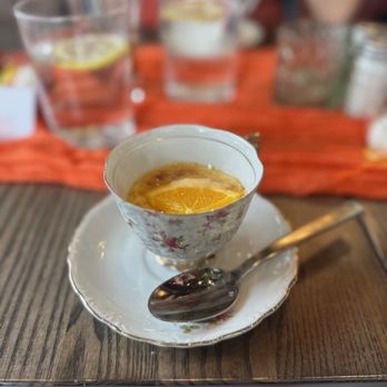 Zucca Gastrobar - DELICIOUS creme brulee served in adorable teacups, and they even added the orange to match the theme! - Pizza Near Me - Westport, Connecticut