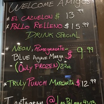 Las Palmas 4 Mexican Restaurant - 2022 January menu - Mexican Near Me - Virginia Beach, Virginia Las Palmas 4 Mexican Restaurant - 2022 January menu - Mexican Near Me - Virginia Beach, Virginia