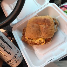 a sandwich in a styrofoam container a sandwich in a styrofoam container